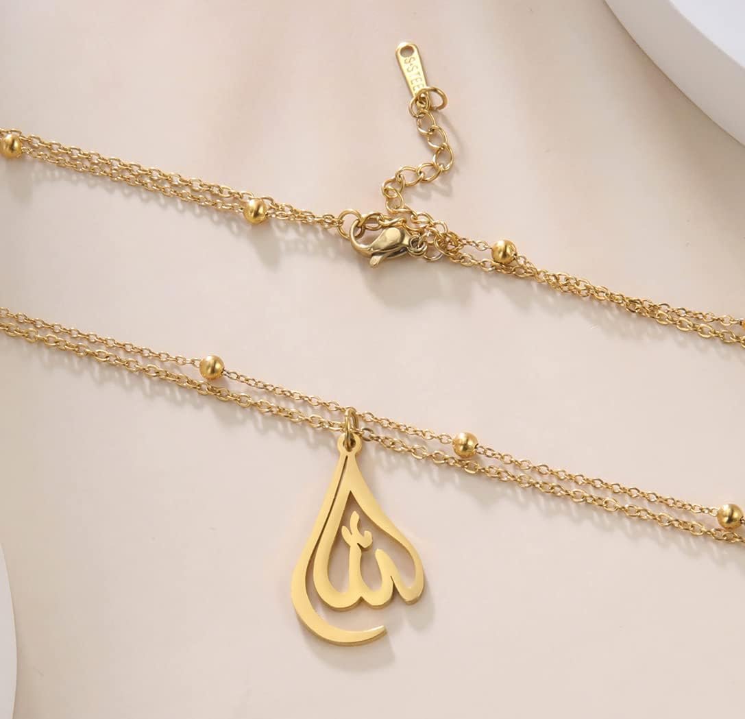 UNIFT Islamic Muslim Allah Layered Necklaces For Women Stain... - Image 6