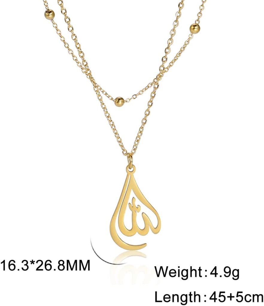 UNIFT Islamic Muslim Allah Layered Necklaces For Women Stain... - Image 7