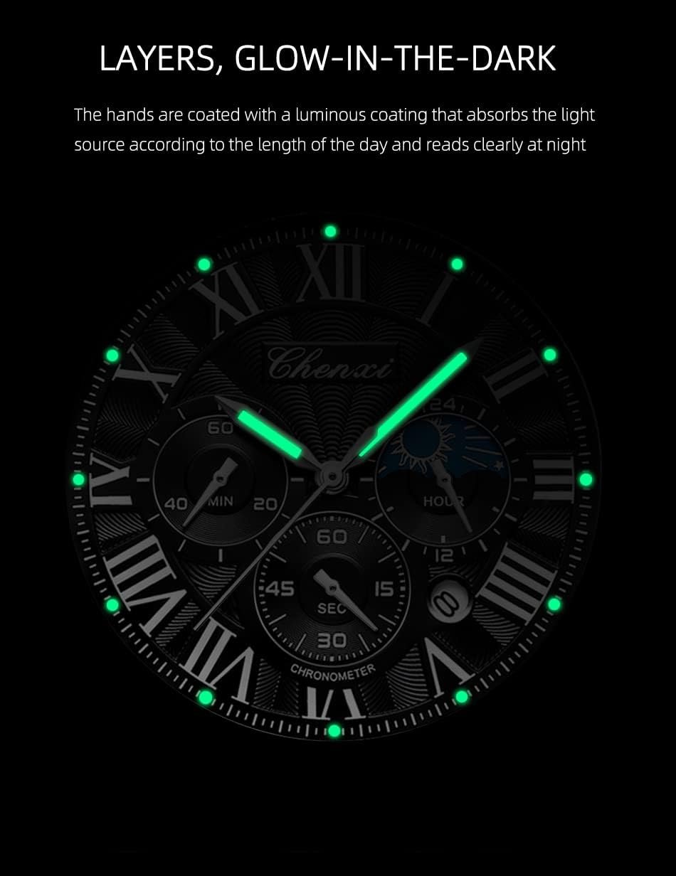 Gosasa Business Watches for Men Moon Phase Chronograph Luxur... - Image 8