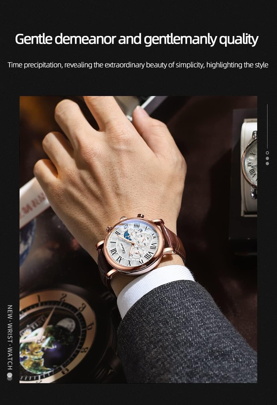 Gosasa Business Watches for Men Moon Phase Chronograph Luxur... - Image 5