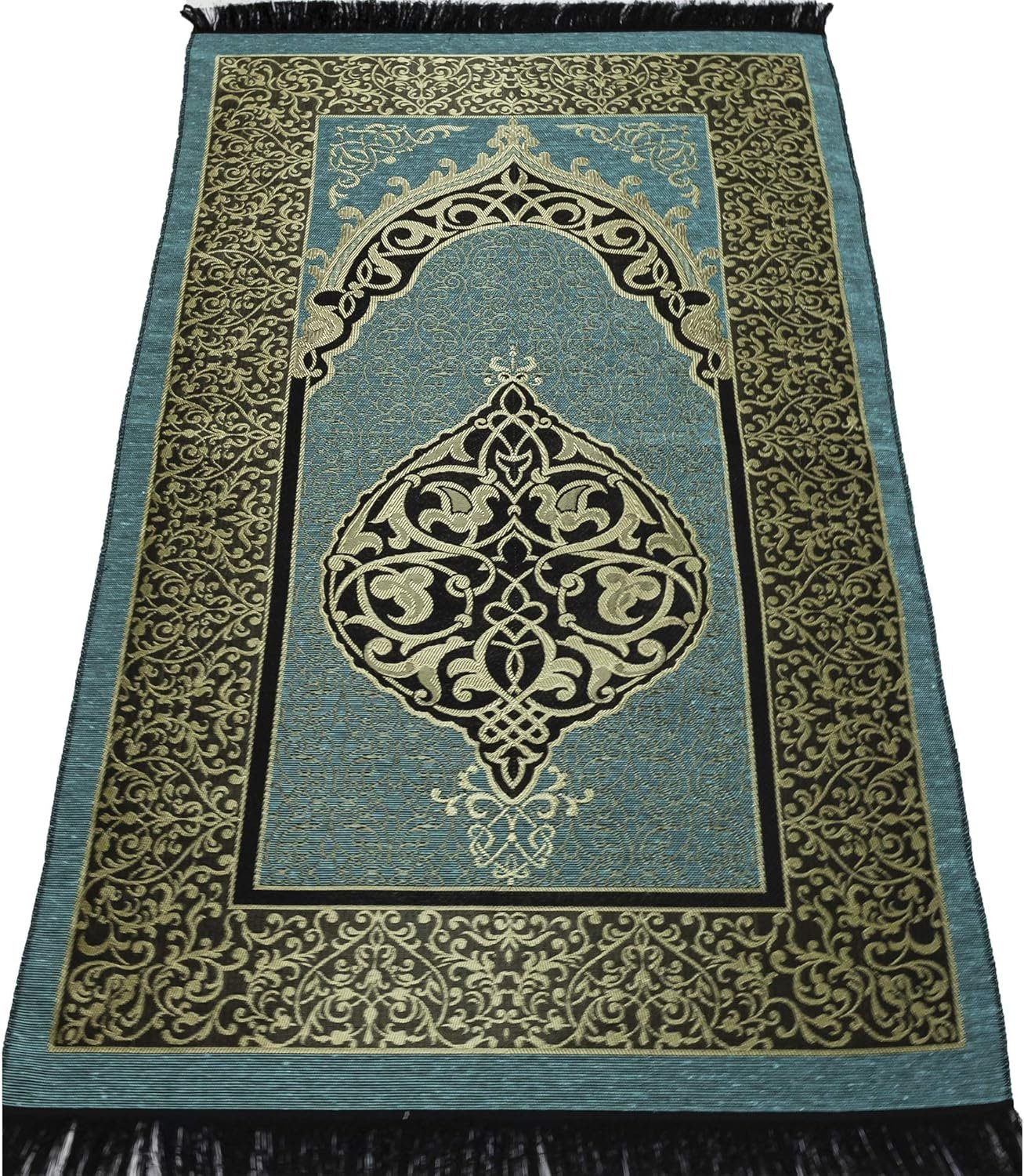 Modefa Islamic Prayer Rug Thin Woven Chenille and Taffeta Tu... - Image 7