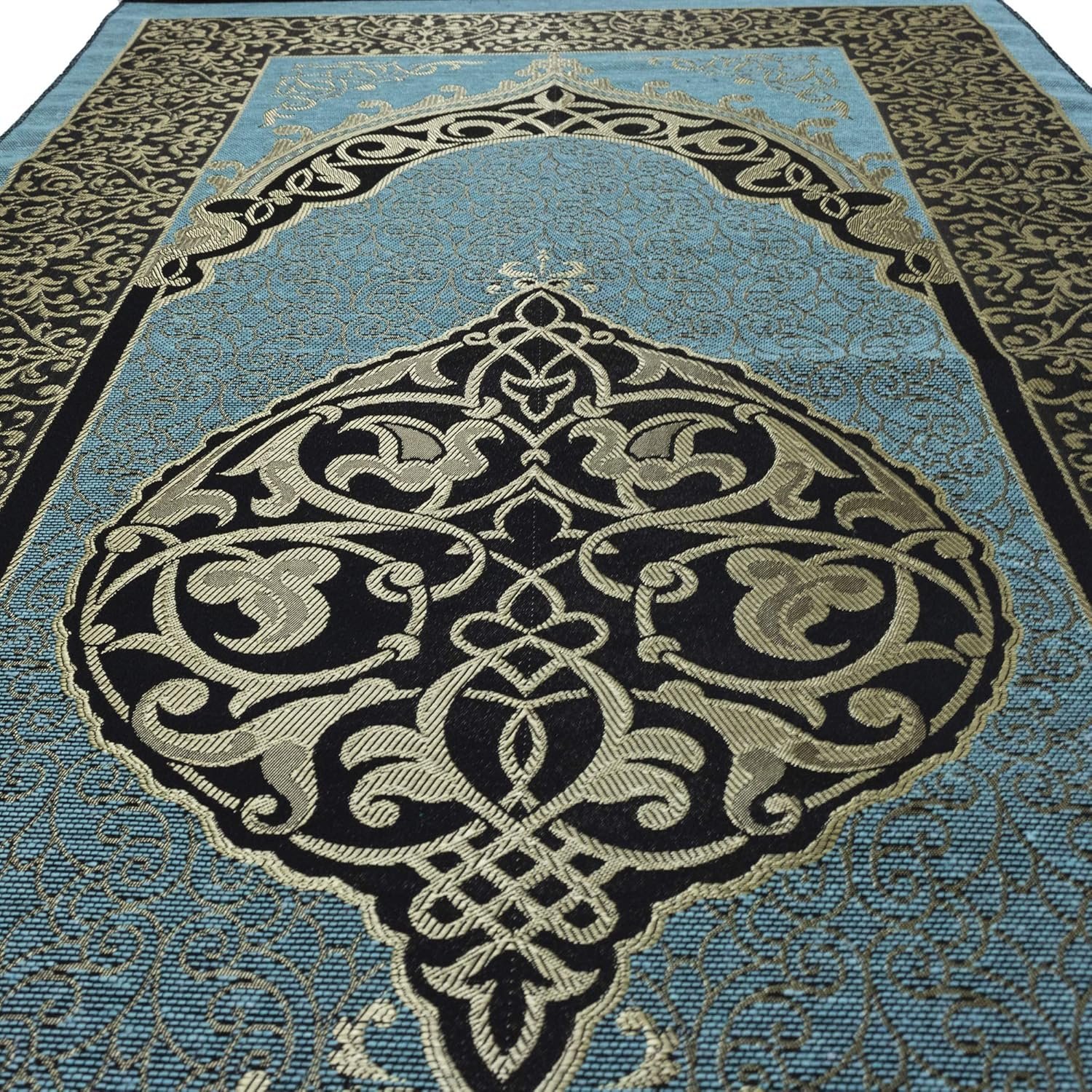 Modefa Islamic Prayer Rug Thin Woven Chenille and Taffeta Tu... - Image 8