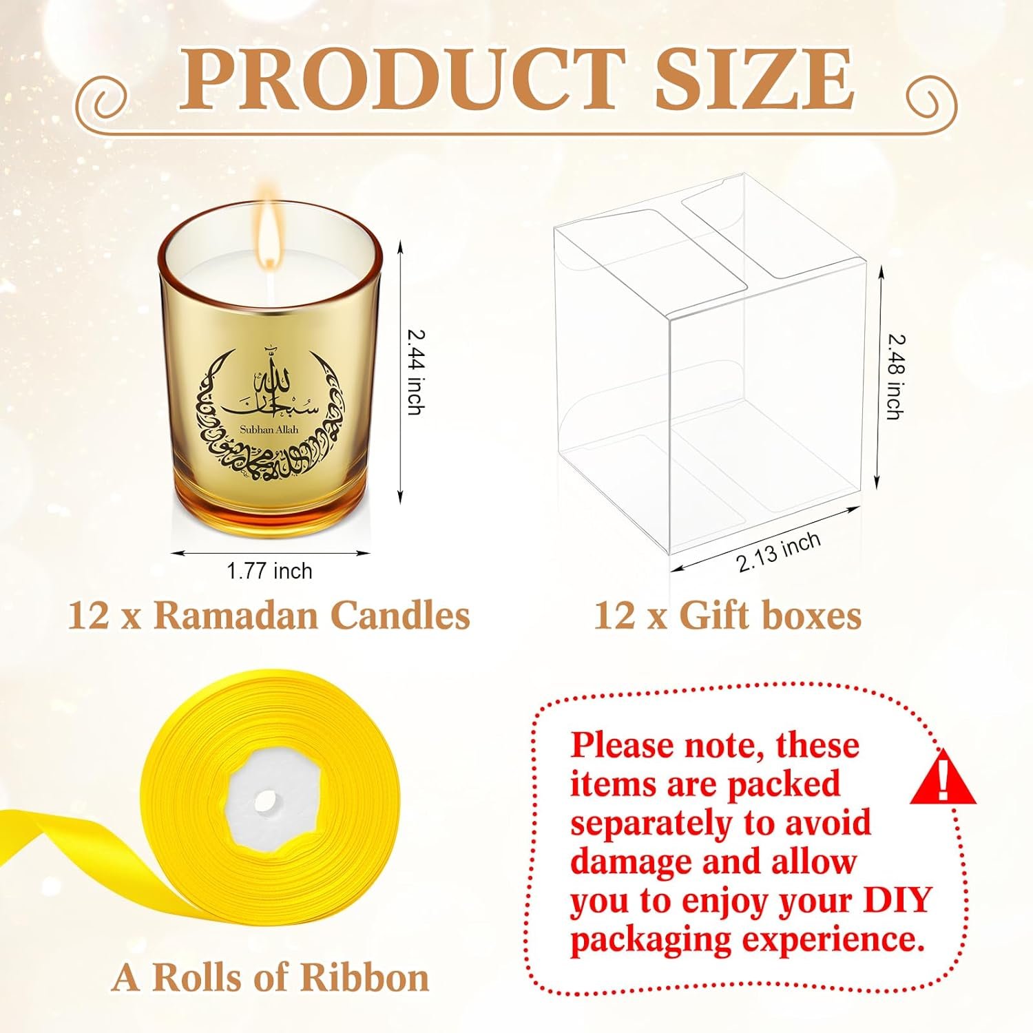 Ramadan Candles Set Eid Mubarak Gifts Scented Soy Candles fo... - Image 4