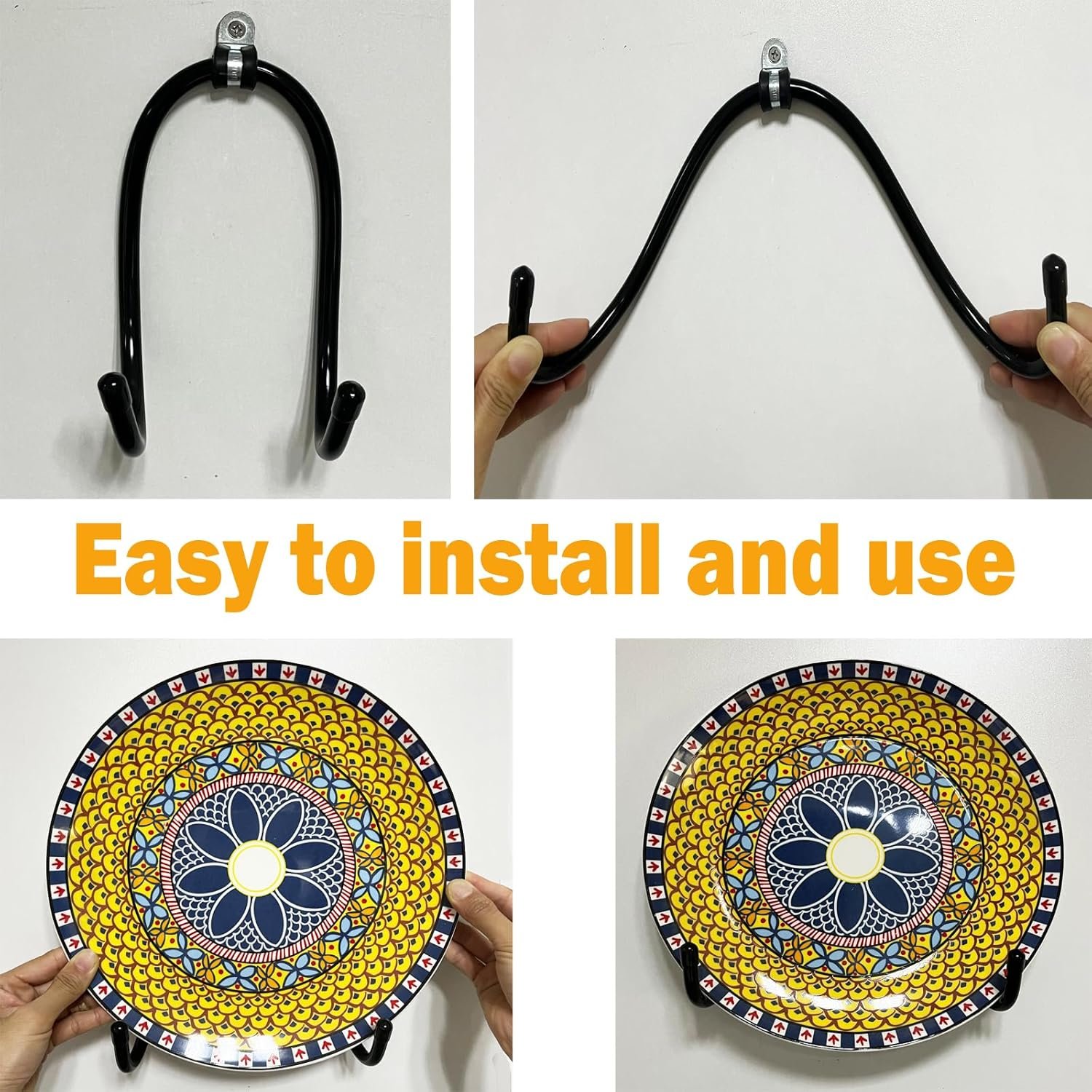 2 Pack Adjustable Plate Hangers,Wall Mount Plate Display Sta... - Image 4