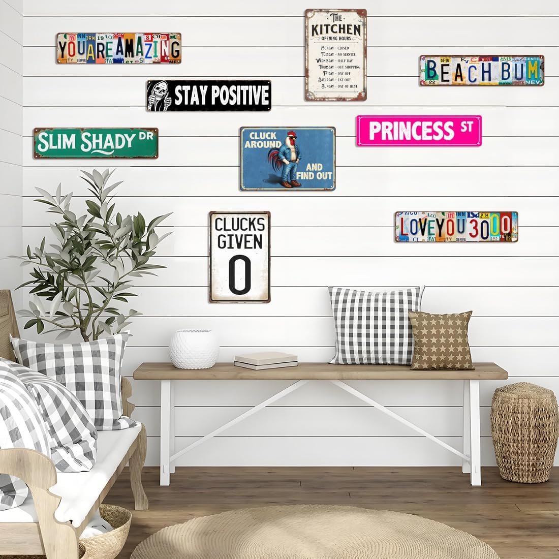 Vintage Wall Art Decor Street Signs for Kitchen Bathroom Hom... - Image 6