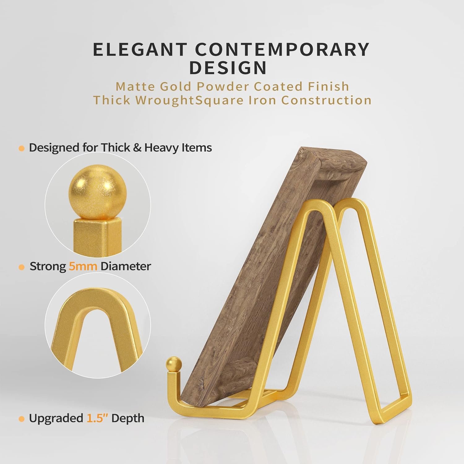 4 Pack Plate Stands for Display - 4.5 Inch Metal Square Wire... - Image 3