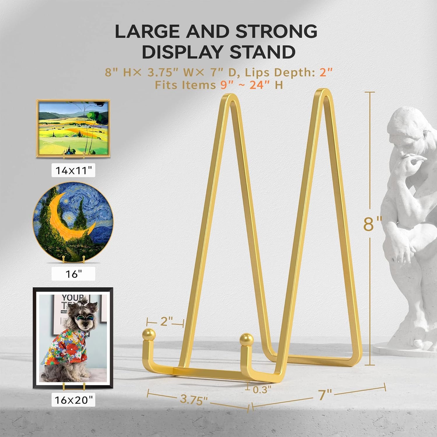 8 Inch Large Plate Stands for Display - Metal Plate Holder D... - Image 4