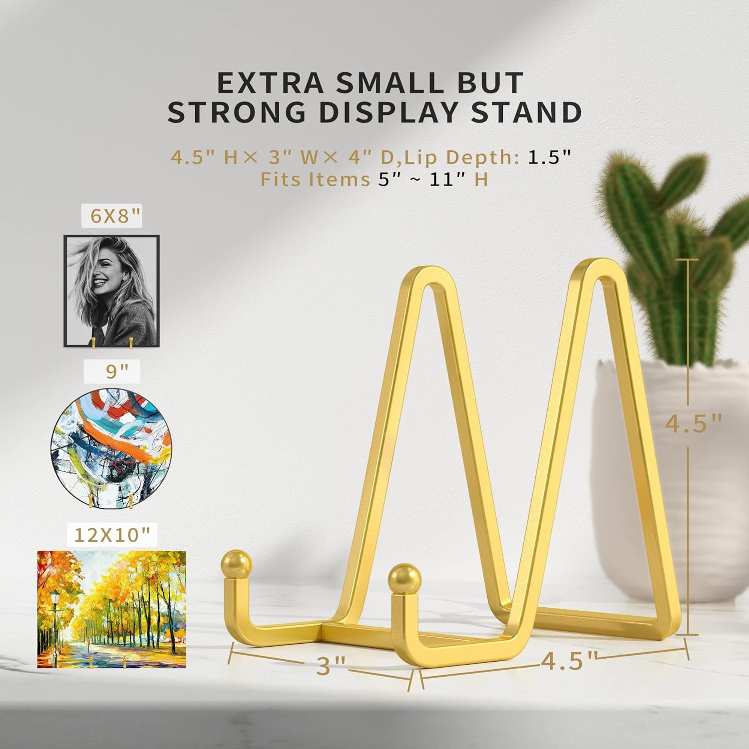 4 Pack Plate Stands for Display - 4.5 Inch Metal Square Wire... - Image 4