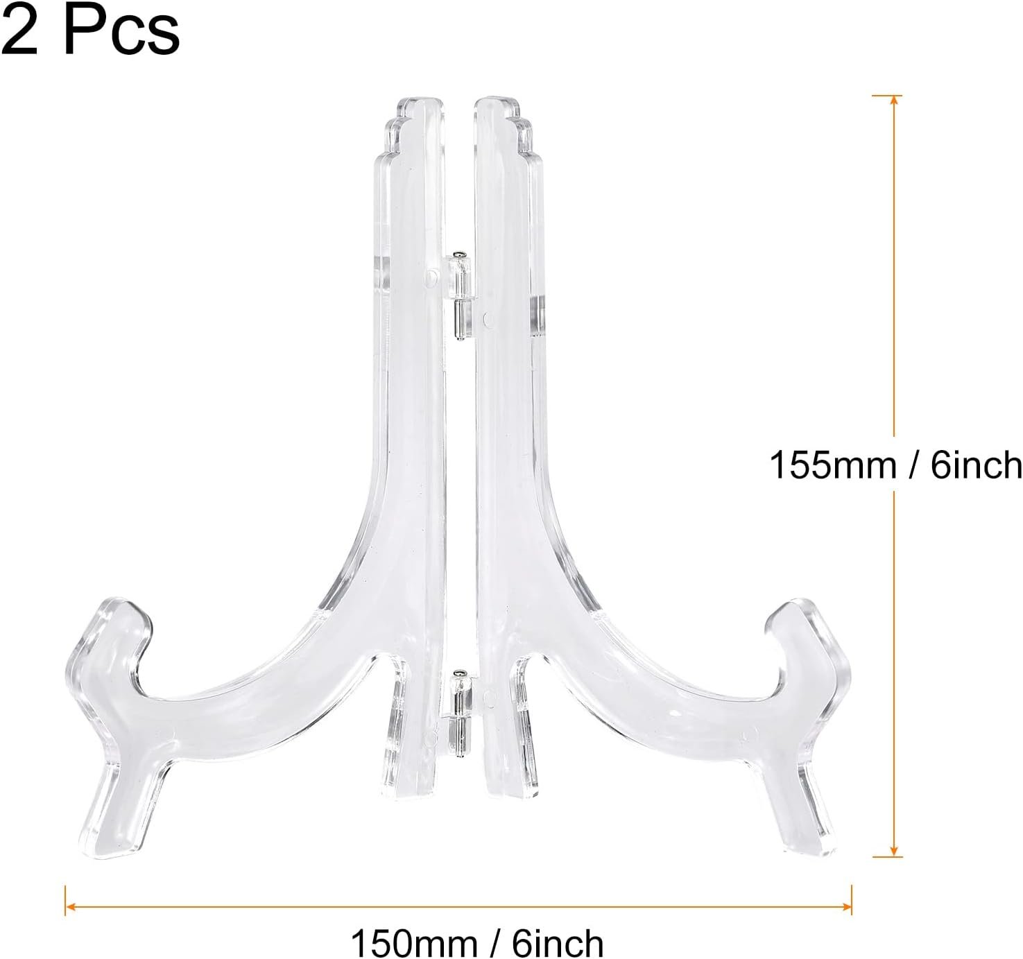 uxcell 2pcs 6.3" Acrylic Easel Stand, Folding Display Plate ... - Image 3
