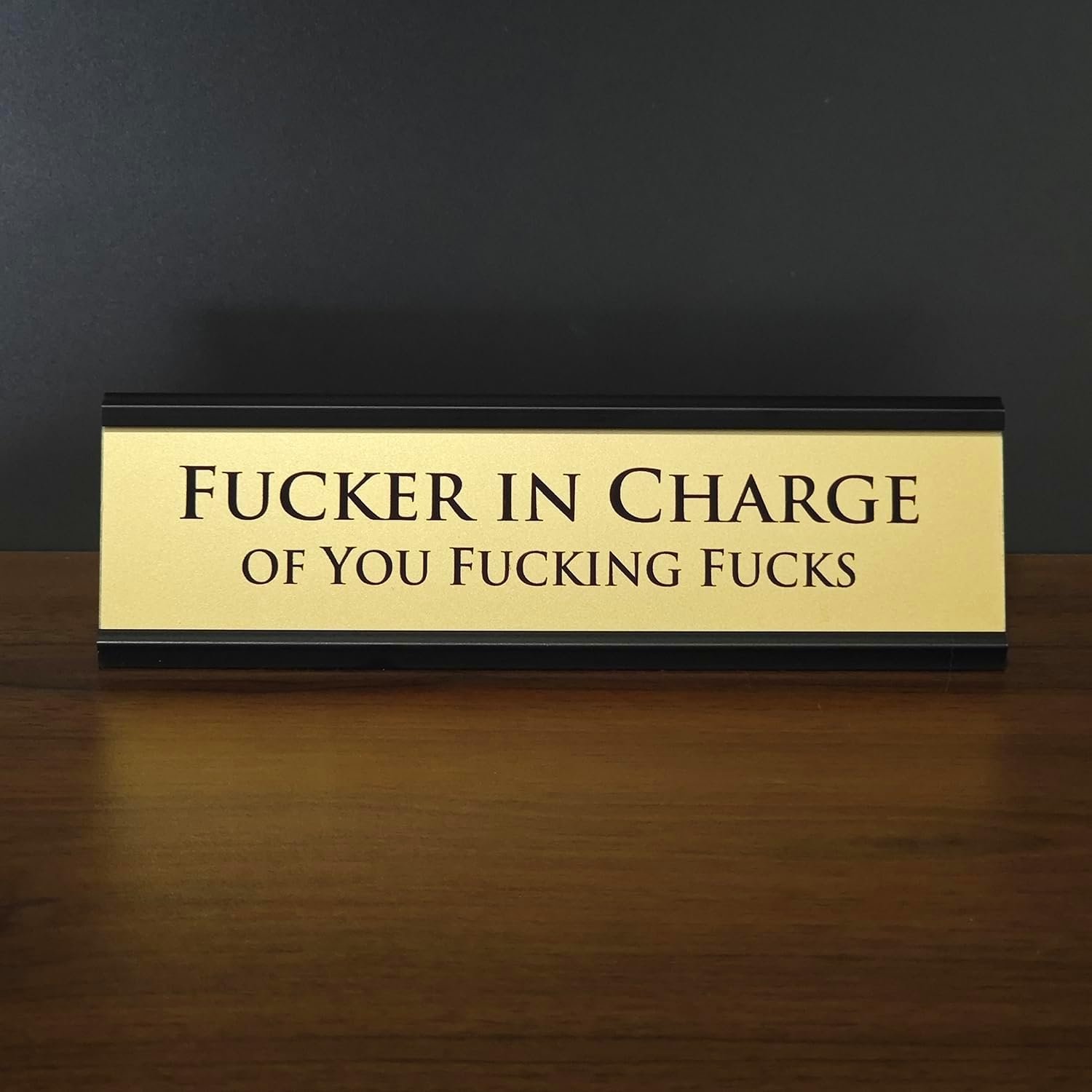 Fucker in Charge of You Fucking Fucks Office Sign - 8x2" Exe... - Image 4
