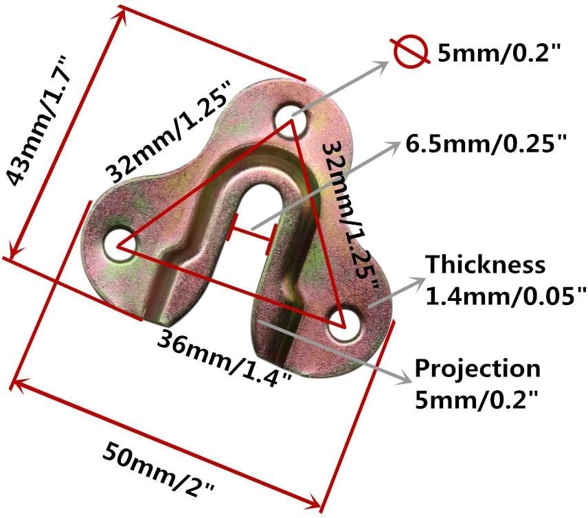 20pcs Zinc Yellow Keyhole Hangers Mirror Picture Frame Hange... - Image 3