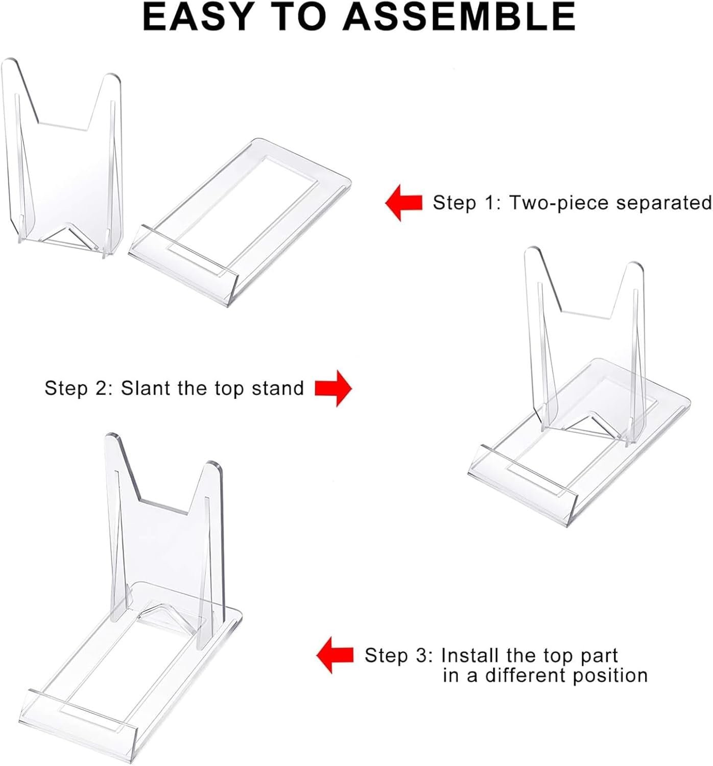 Zonon 10 Pcs Acrylic Adjustable Plate Stands For Display Pla... - Image 5