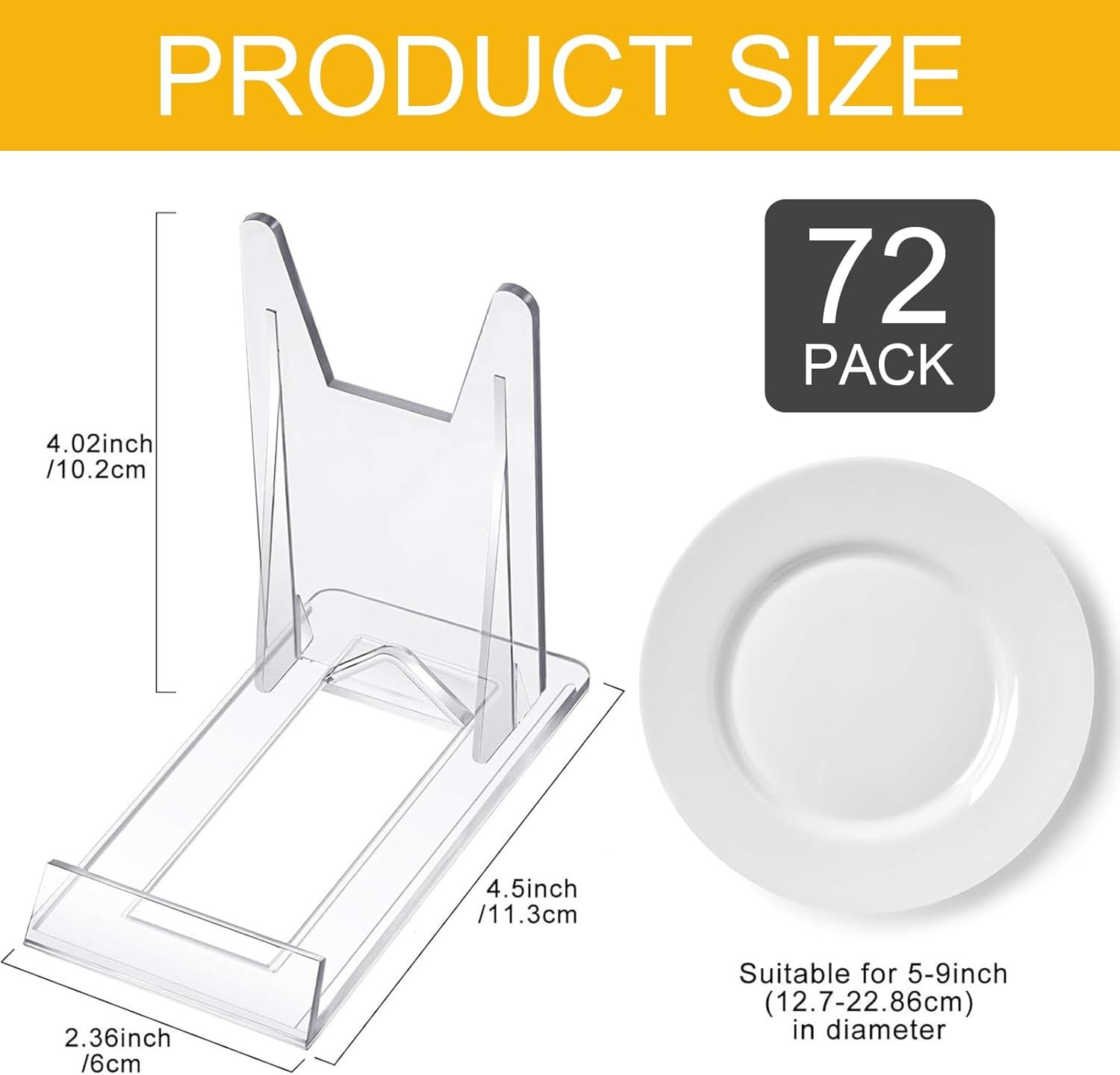 Zonon 10 Pcs Acrylic Adjustable Plate Stands For Display Pla... - Image 3