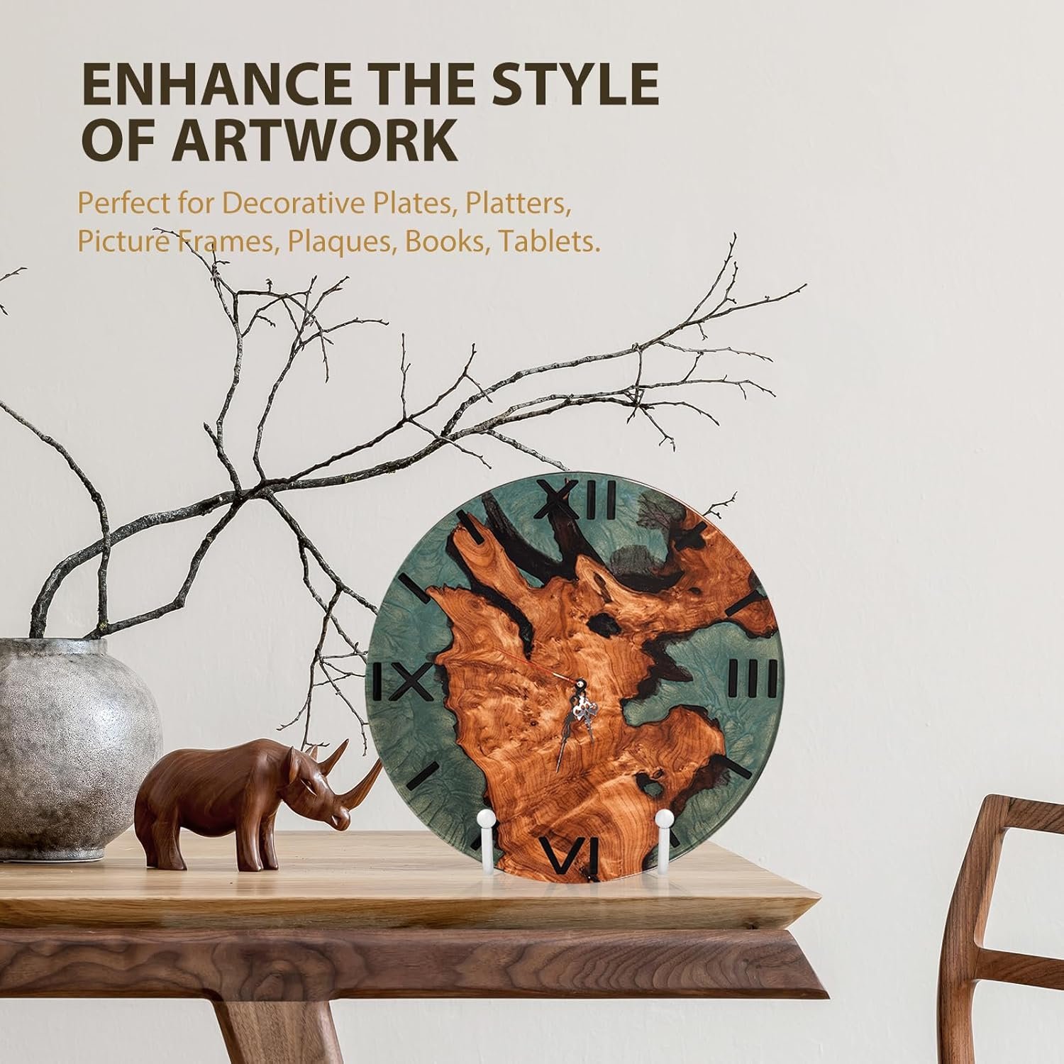 LIONWEI LIONWELI White Decorative Plate Stand Holder Picture... - Image 6