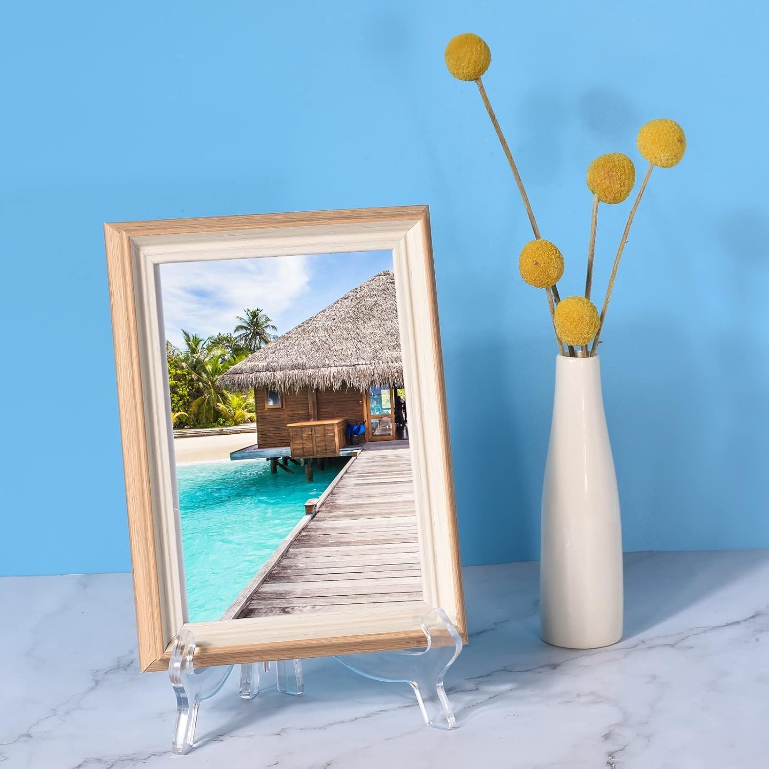 uxcell 2pcs 6.3" Acrylic Easel Stand, Folding Display Plate ... - Image 4