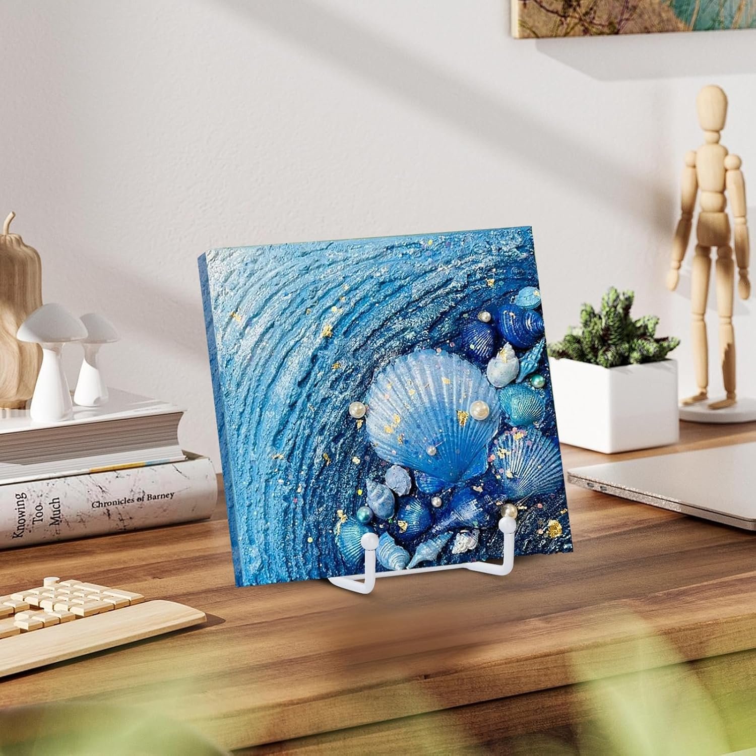 LIONWEI LIONWELI White Decorative Plate Stand Holder Picture... - Image 4