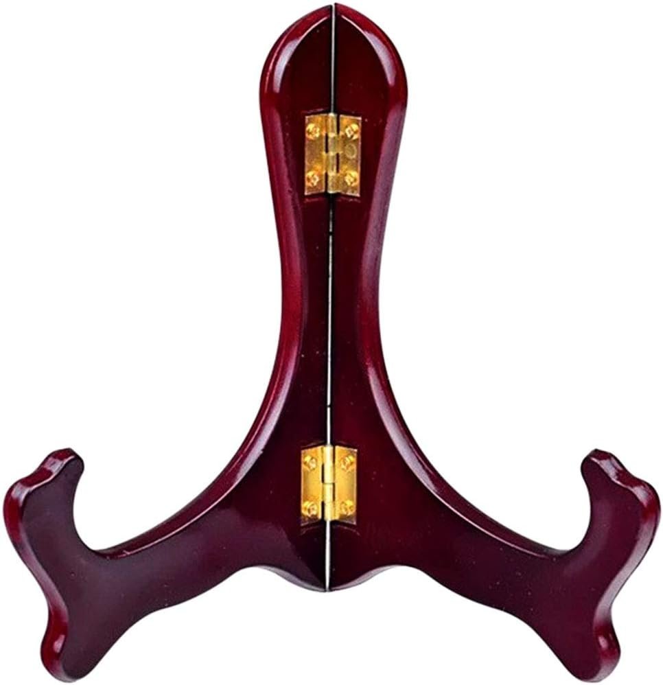Wooden Easel Mahogany Finish Display Stand Plate Holder Pict... - Image 2