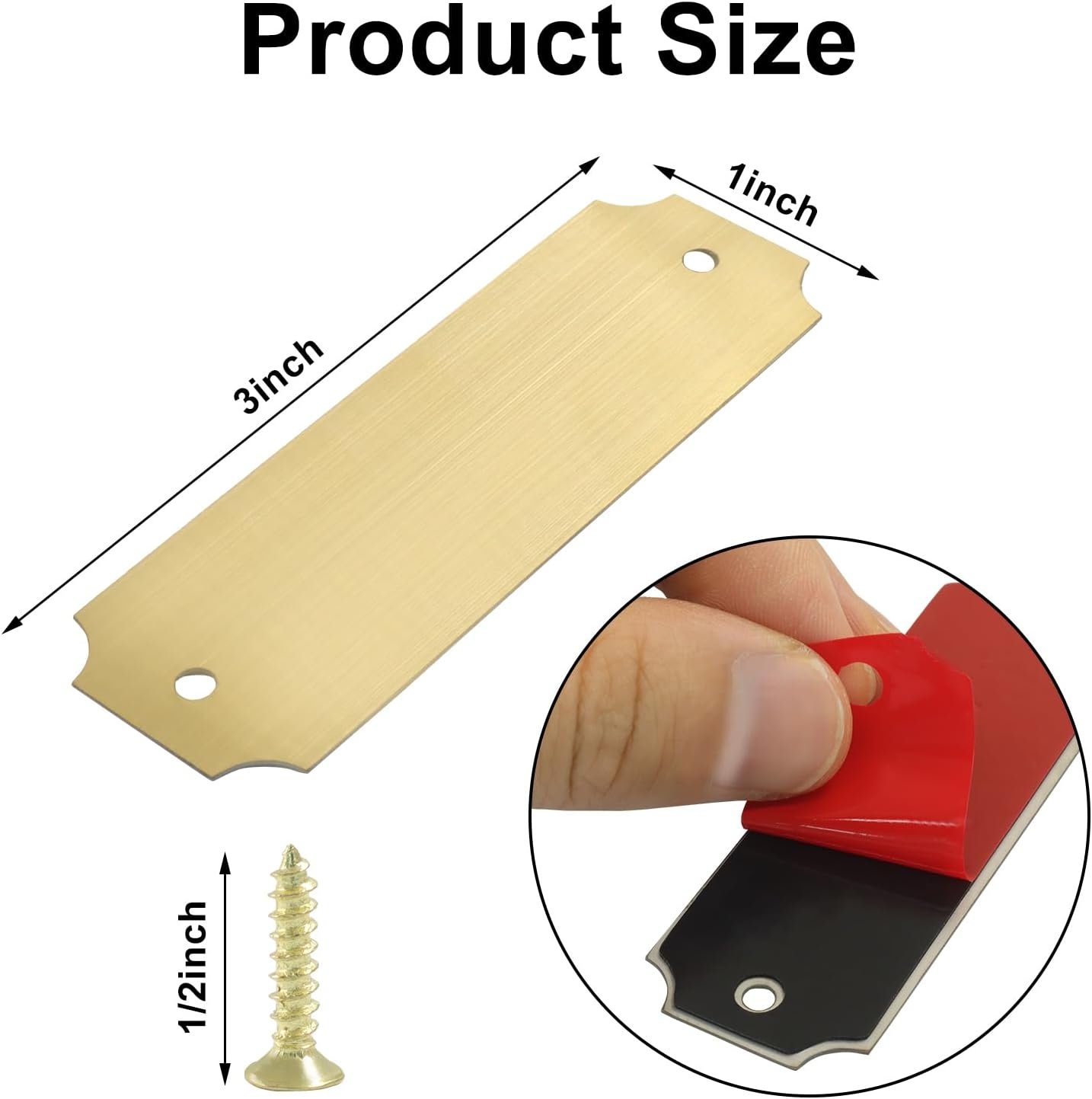 Golden 12pcs 3" W x 1" H Stainless Steel Name Tag Frame - A ... - Image 4