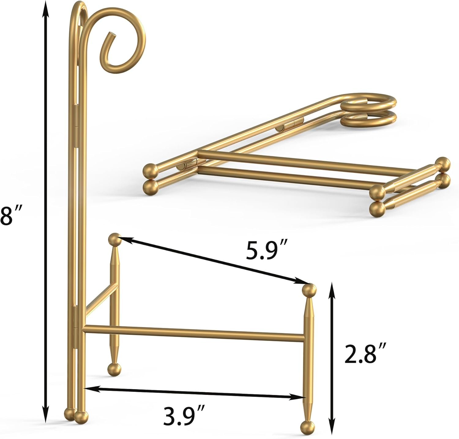Display Stand for Plate, Foldable Metal Plate Stand for Tabl... - Image 3