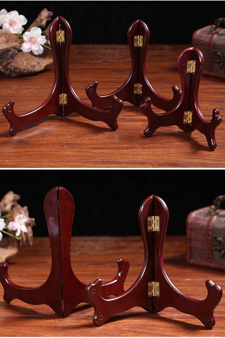 Wooden Easel Mahogany Finish Display Stand Plate Holder Pict... - Image 5