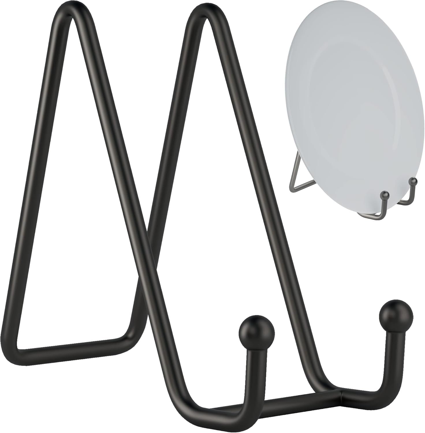 2 Pack 6 Inch Black Iron Plate Stands for Display, Metal Fra... - Image 5