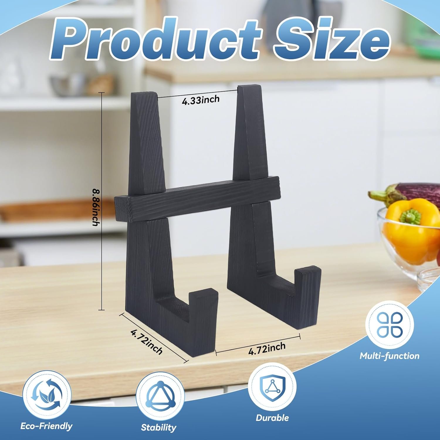 Wooden Plate Stand for Display - 8.8 Inch Wooden Picture Fra... - Image 3