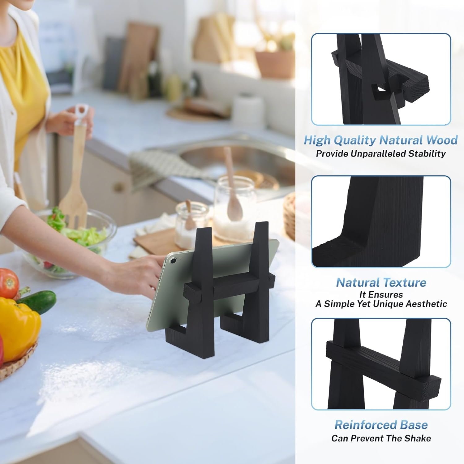 Wooden Plate Stand for Display - 8.8 Inch Wooden Picture Fra... - Image 5