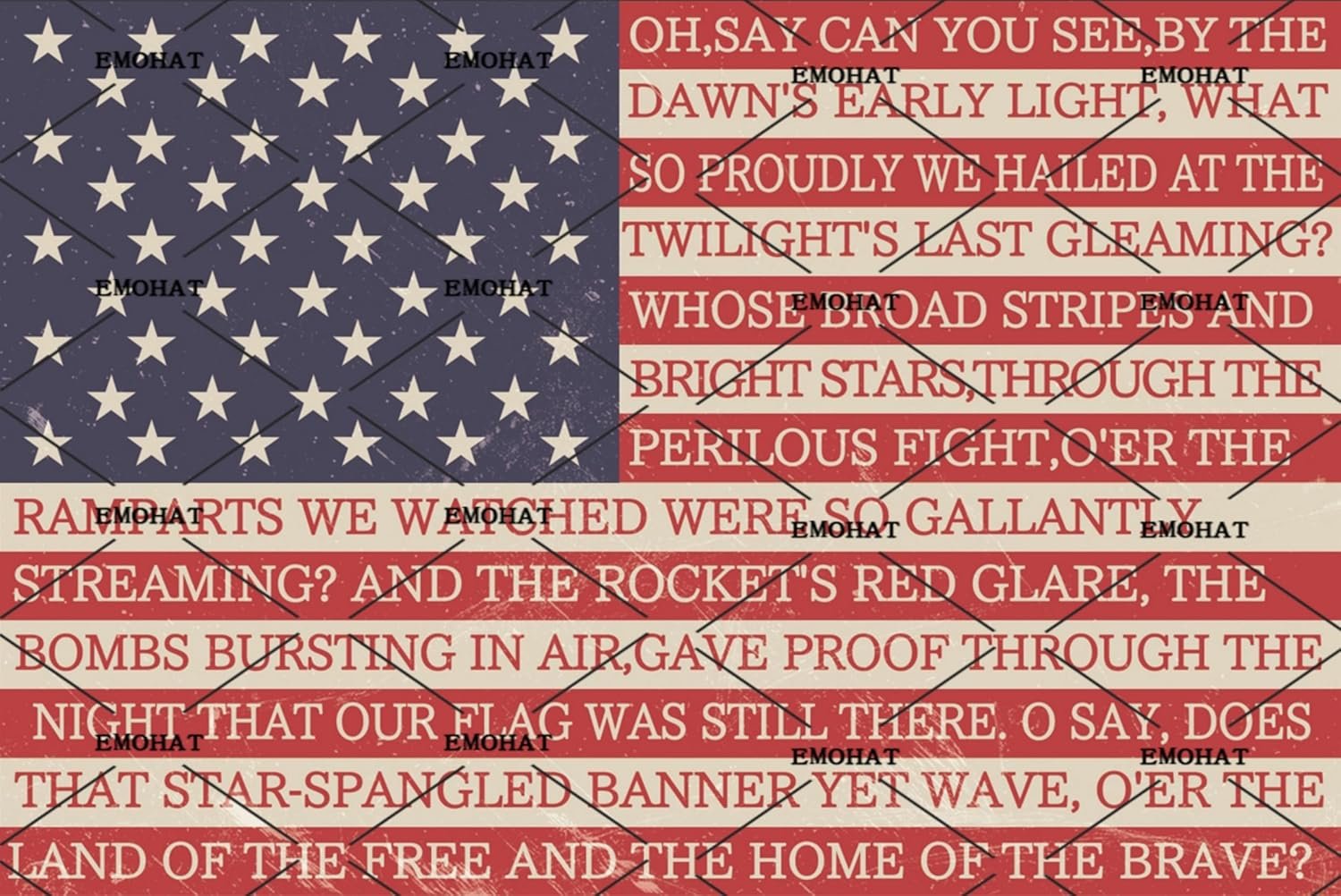 EMOHAT Metal Tin Sign Patriotic USA American Flag with Natio... - Image 2