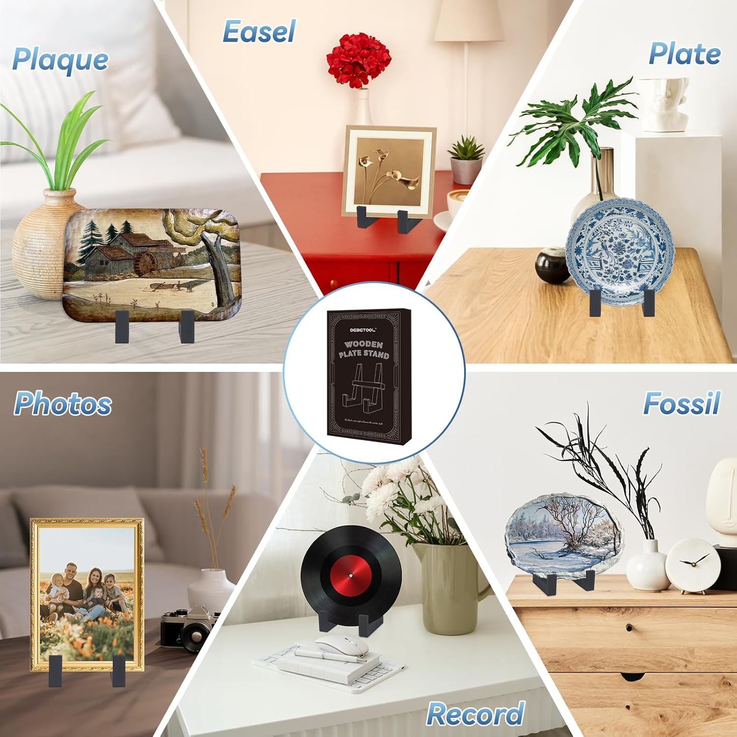 Wooden Plate Stand for Display - 8.8 Inch Wooden Picture Fra... - Image 6