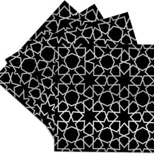 3dRose cst_56723_3 Silver Stars Outline Geometric Intricate …