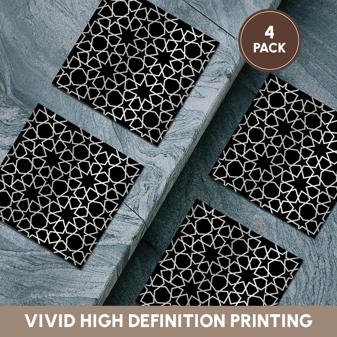 3dRose cst_56723_3 Silver Stars Outline Geometric Intricate ... - Image 7